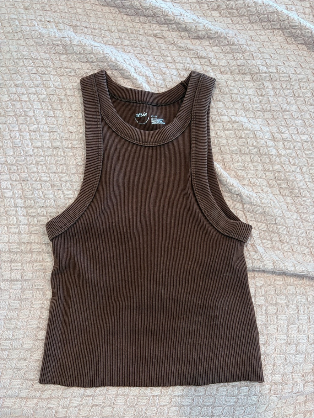 aerie women’s Ribbed Tank Top - Chocolate Brown